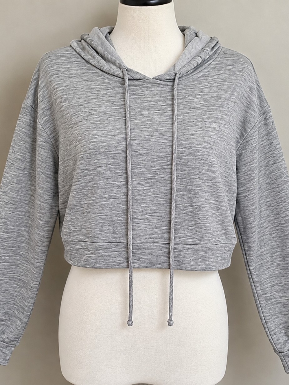 Moa Moa Heather Gray Cropped Hoodie